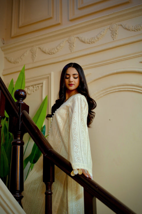 Ivory – 2 Piece Long Kaftan Set
