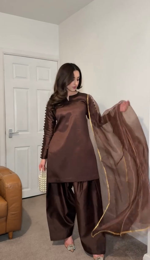 Chocolate Brown Farshi Set