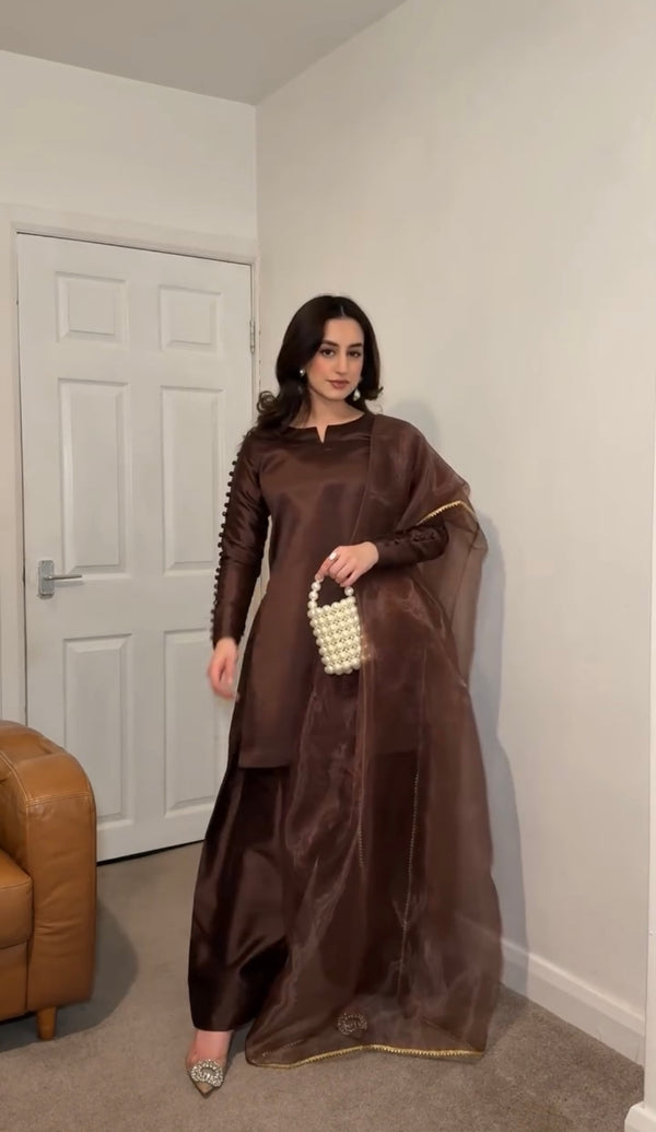 Chocolate Brown Farshi Set