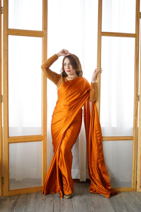 Rust Moonlight - Saree