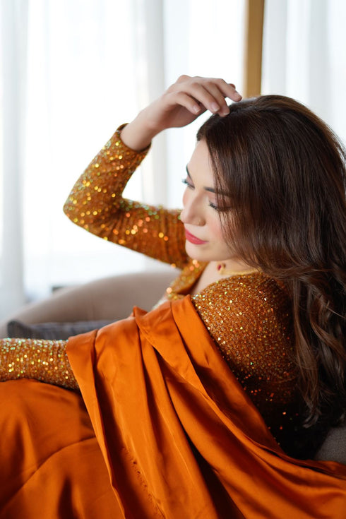 Rust Moonlight - Saree