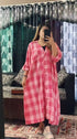 Pink Korean Check Dress