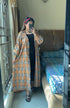 Brown Korean Check Dress