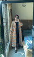 Brown Korean Check Dress