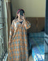 Brown Korean Check Dress