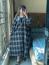 Black Korean Check Dress