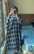Black Korean Check Dress