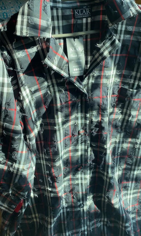 Black Korean Check Dress