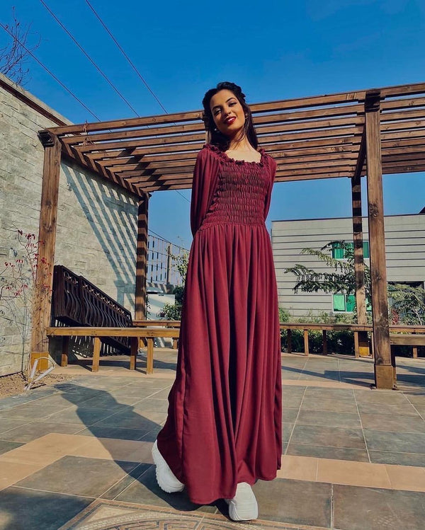 Maroon Smokey Dress🔥