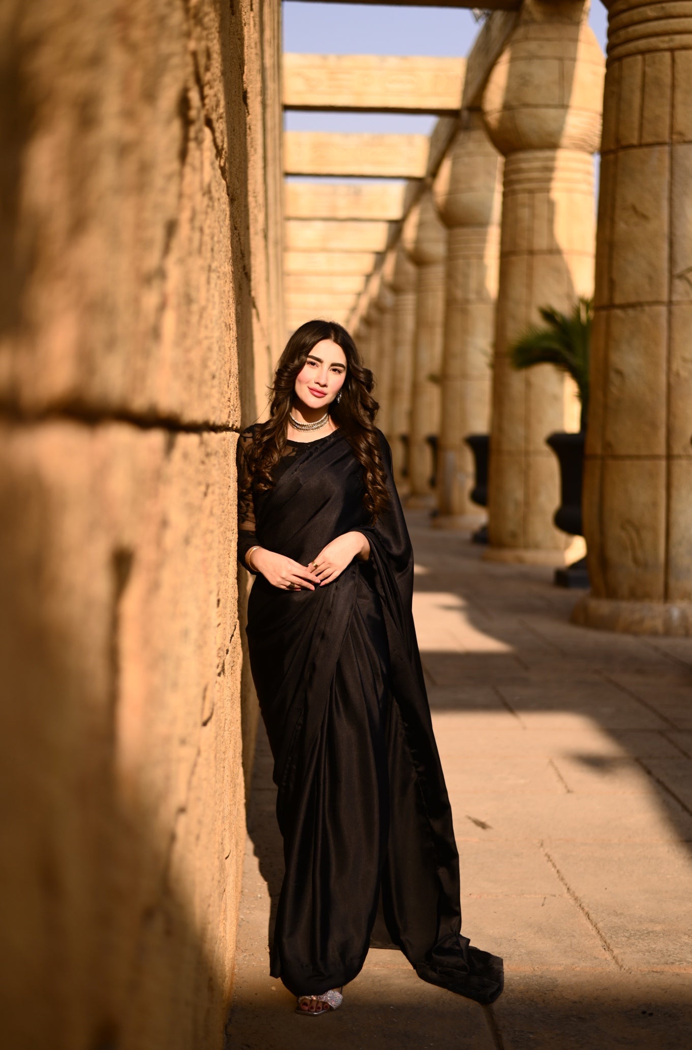 Rose Black Embroided - Saree